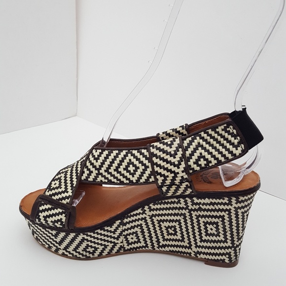 Lucky Brand Koko leather wedge sandals 6.5M - Picture 6 of 11